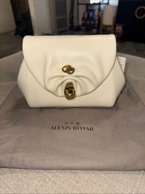 Alexis Bittar Ivory Shoulder Bag with Gold Hardware